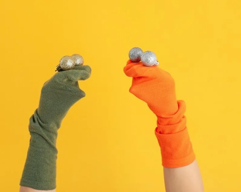 Sock puppet storytelling at home